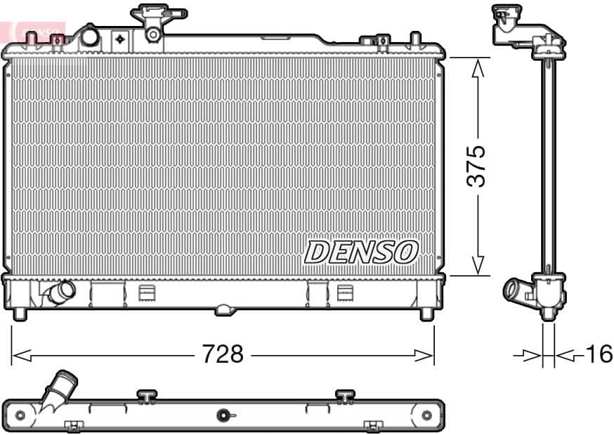 Radiators, Motora dzesēšanas sistēma DENSO DRM44033 1