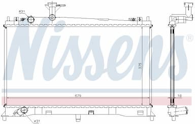 Radiators, Motora dzesēšanas sistēma NISSENS 62462A 6