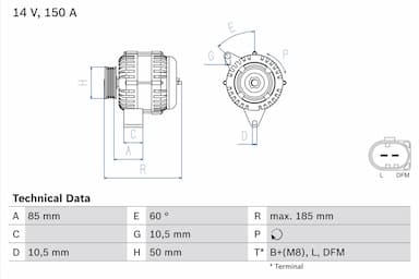 Ģenerators BOSCH 0 986 047 550 1