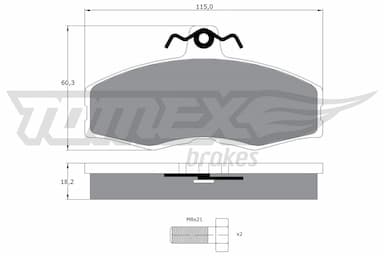 Bremžu uzliku kompl., Disku bremzes TOMEX Brakes TX 10-27 1