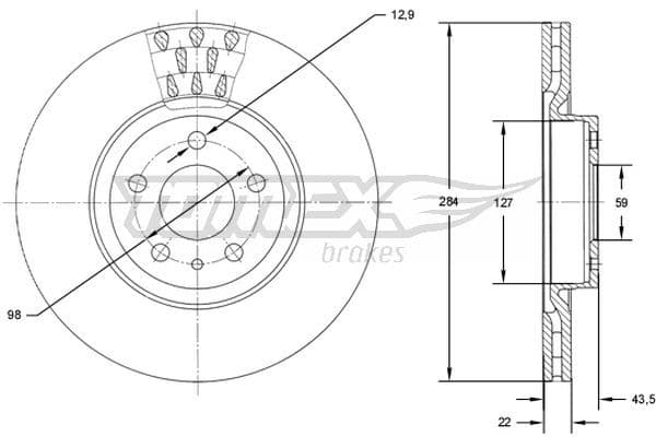 Bremžu diski TOMEX Brakes TX 71-39 1