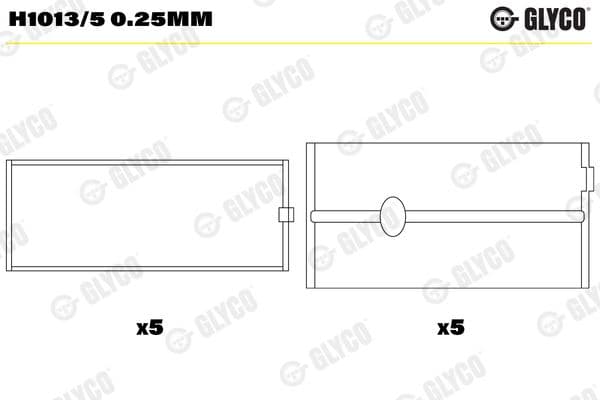 Kloķvārpstas gultnis GLYCO H1013/5 0.25mm 1