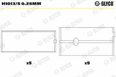 Kloķvārpstas gultnis GLYCO H1013/5 0.25mm 1