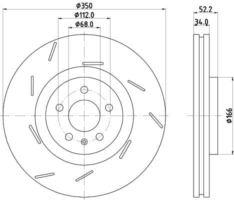 Bremžu diski HELLA 8DD 355 134-361 1