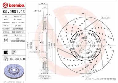 Bremžu diski BREMBO 09.D601.43 1