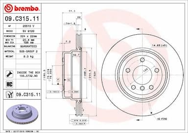 Bremžu diski BREMBO 09.C315.11 1