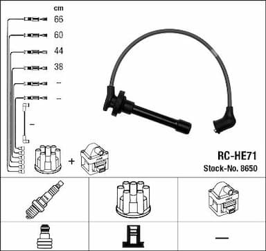 Augstsprieguma vadu komplekts NGK 8650 1