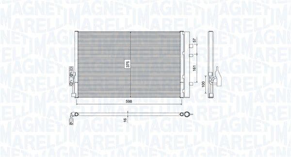 Kondensators, Gaisa kond. sistēma MAGNETI MARELLI 350203788000 1