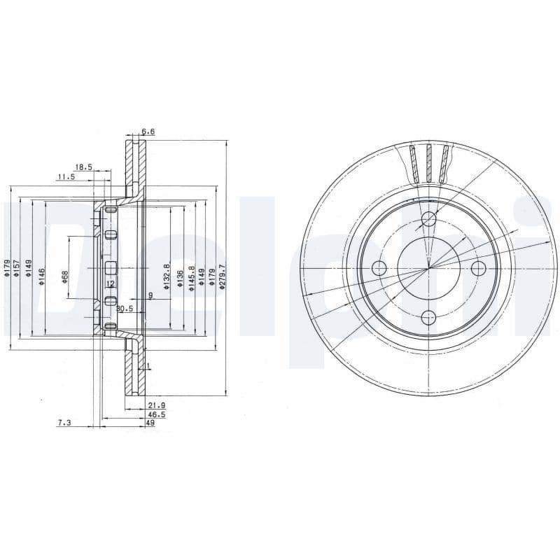 Bremžu diski DELPHI BG2784 1