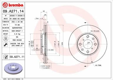 Bremžu diski BREMBO 09.A271.11 1