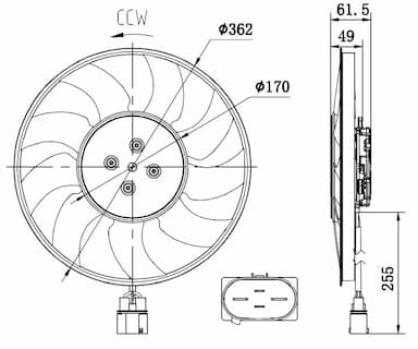 Ventilators, Motora dzesēšanas sistēma NRF 47917 5