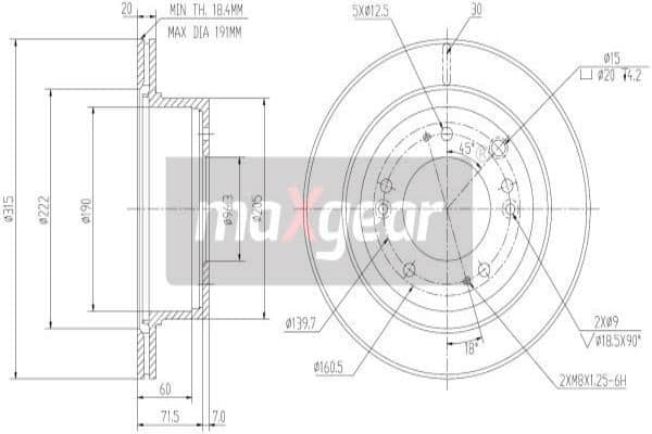 Bremžu diski MAXGEAR 19-2372 1