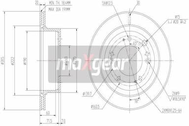 Bremžu diski MAXGEAR 19-2372 1