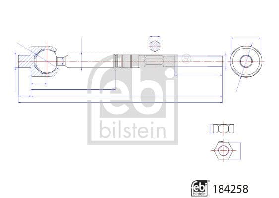 Aksiālais šarnīrs, Stūres šķērsstiepnis FEBI BILSTEIN 184258 1