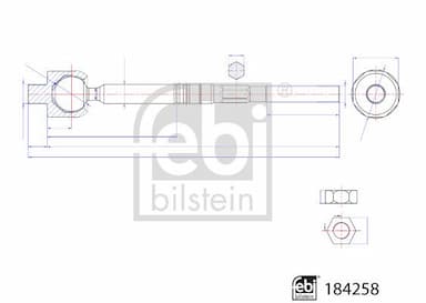 Aksiālais šarnīrs, Stūres šķērsstiepnis FEBI BILSTEIN 184258 1