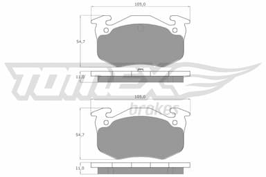 Bremžu uzliku kompl., Disku bremzes TOMEX Brakes TX 10-502 1