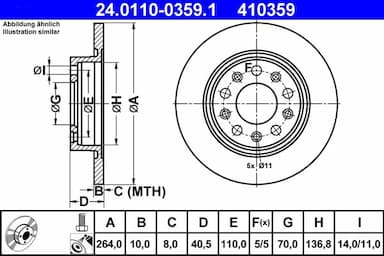 Bremžu diski ATE 24.0110-0359.1 1