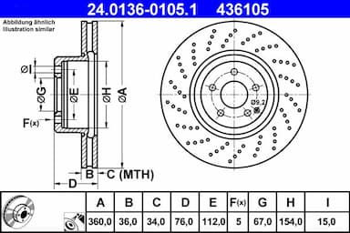 Bremžu diski ATE 24.0136-0105.1 1