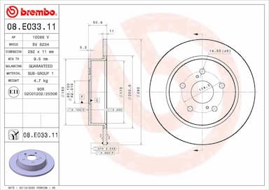 Bremžu diski BREMBO 08.E033.11 1