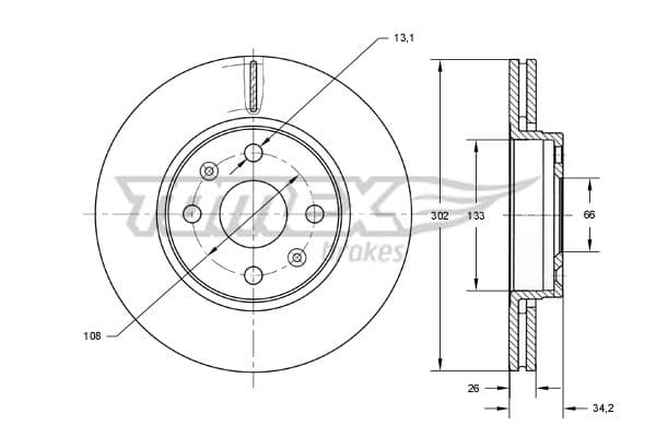 Bremžu diski TOMEX Brakes TX 73-62 1