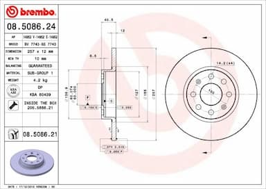 Bremžu diski BREMBO 08.5086.21 1