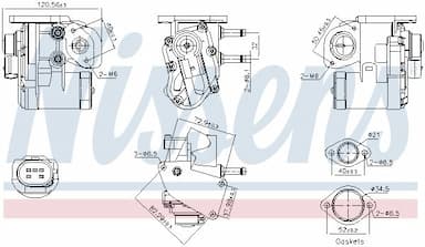 Izpl. gāzu recirkulācijas vārsts NISSENS 98236 1