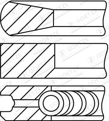 Virzuļa gredzenu komplekts GOETZE ENGINE 08-152900-10 1