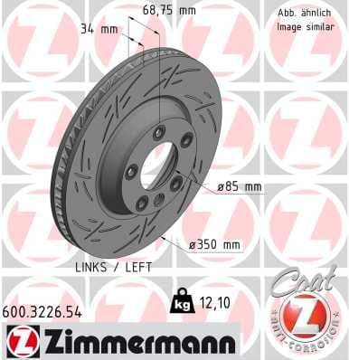 Bremžu diski ZIMMERMANN 600.3226.54 1