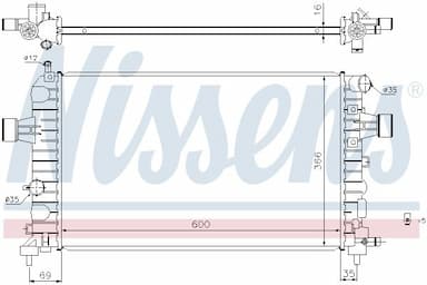 Radiators, Motora dzesēšanas sistēma NISSENS 630744 6