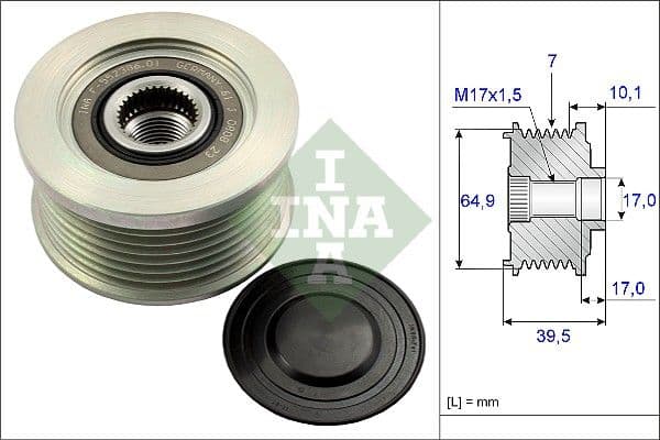 Ģeneratora brīvgaitas mehānisms INA 535 0177 10 1