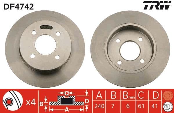 Bremžu diski TRW DF4742 1