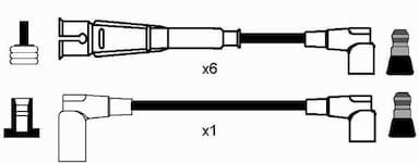 Augstsprieguma vadu komplekts NGK 2580 2