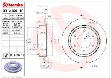 Bremžu diski BREMBO 09.A450.11 1