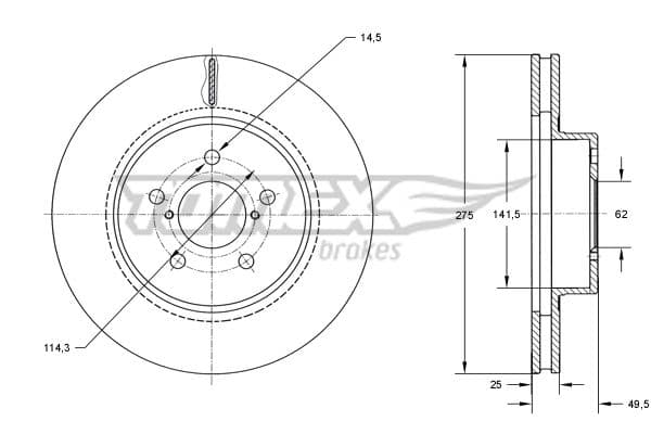 Bremžu diski TOMEX Brakes TX 71-95 1