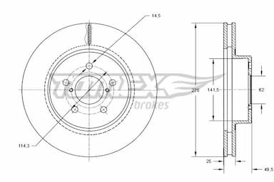 Bremžu diski TOMEX Brakes TX 71-95 1