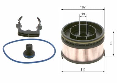 Degvielas filtrs BOSCH F 026 402 261 5