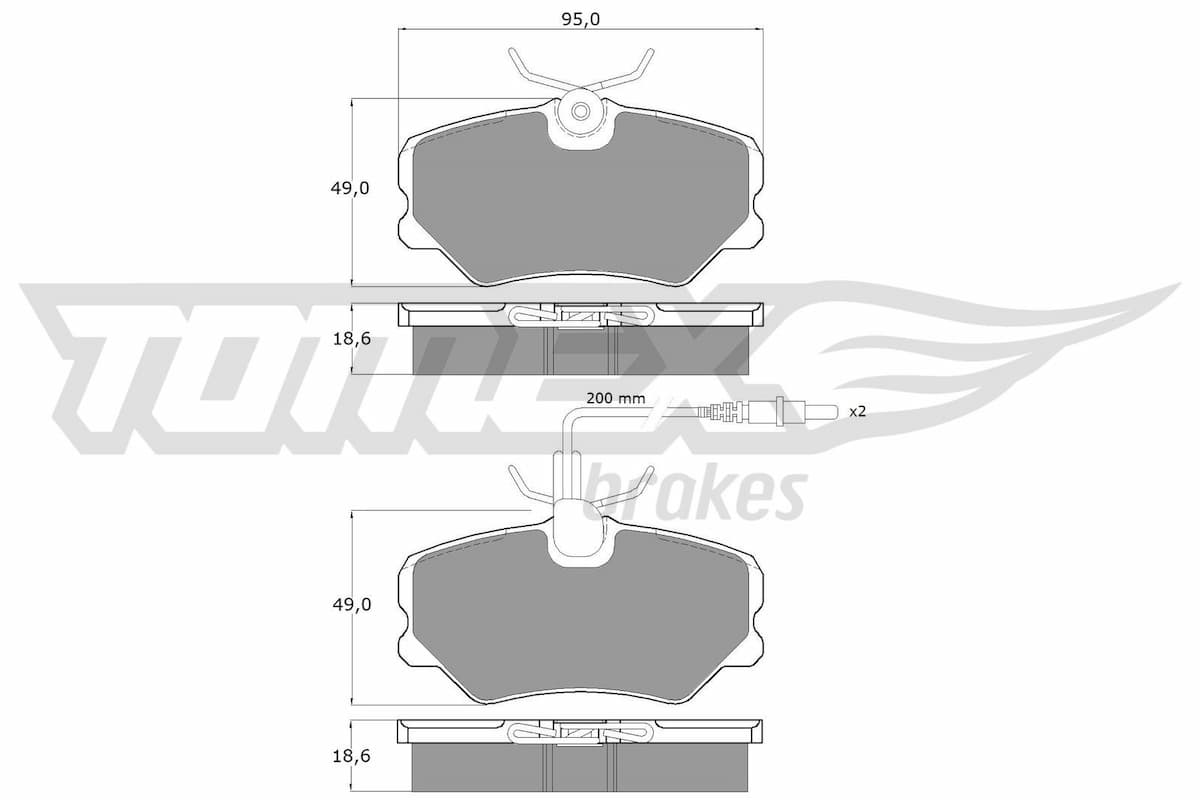 Bremžu uzliku kompl., Disku bremzes TOMEX Brakes TX 10-44 1