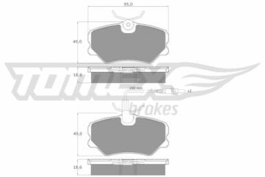 Bremžu uzliku kompl., Disku bremzes TOMEX Brakes TX 10-44 1