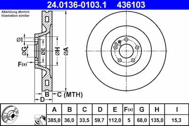 Bremžu diski ATE 24.0136-0103.1 1