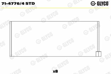Klaņa gultnis GLYCO 71-4776/4 STD 1