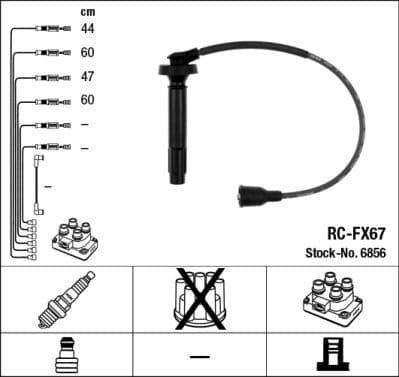 Augstsprieguma vadu komplekts NGK 6856 1