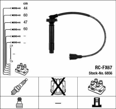 Augstsprieguma vadu komplekts NGK 6856 1