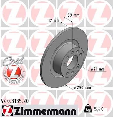 Bremžu diski ZIMMERMANN 440.3135.20 1