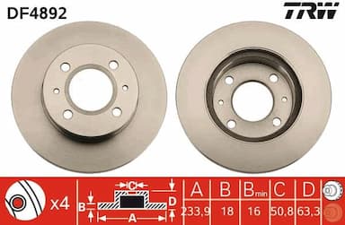 Bremžu diski TRW DF4892 1