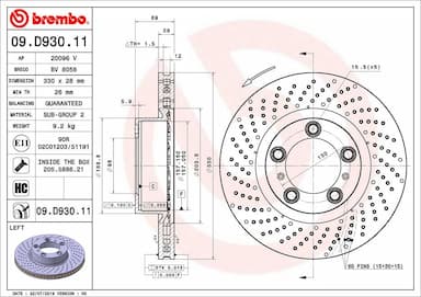 Bremžu diski BREMBO 09.D930.11 1