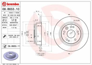 Bremžu diski BREMBO 08.B653.11 1