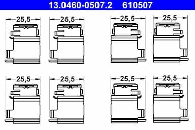 Piederumu komplekts, Disku bremžu uzlikas ATE 13.0460-0507.2 1