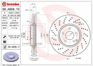 Bremžu diski BREMBO 09.A828.11 1