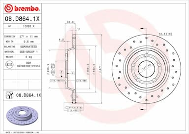 Bremžu diski BREMBO 08.D864.1X 1