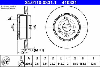 Bremžu diski ATE 24.0110-0331.1 1